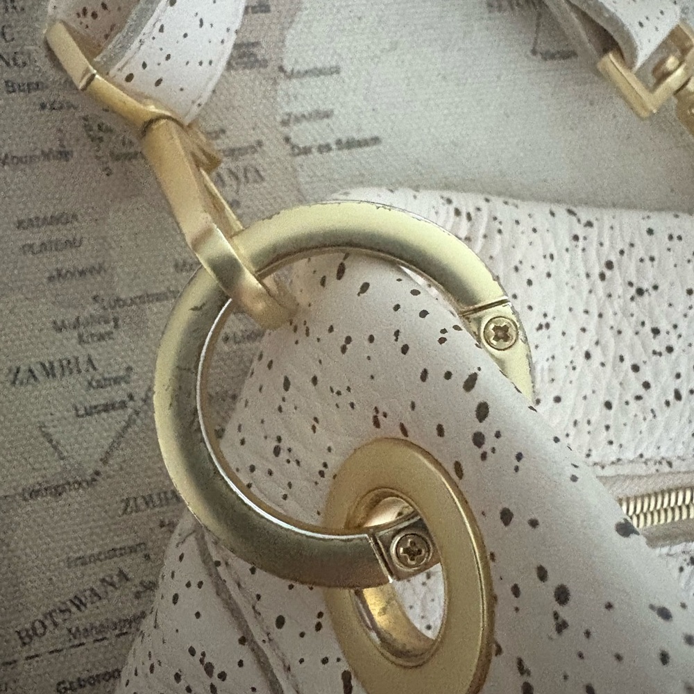 Hammitt Speckled Cream Leather Crossbody with Gold Hardware - Picture 10 of 16